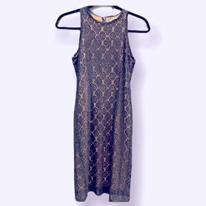Vince navy blue lace midi dress size 4